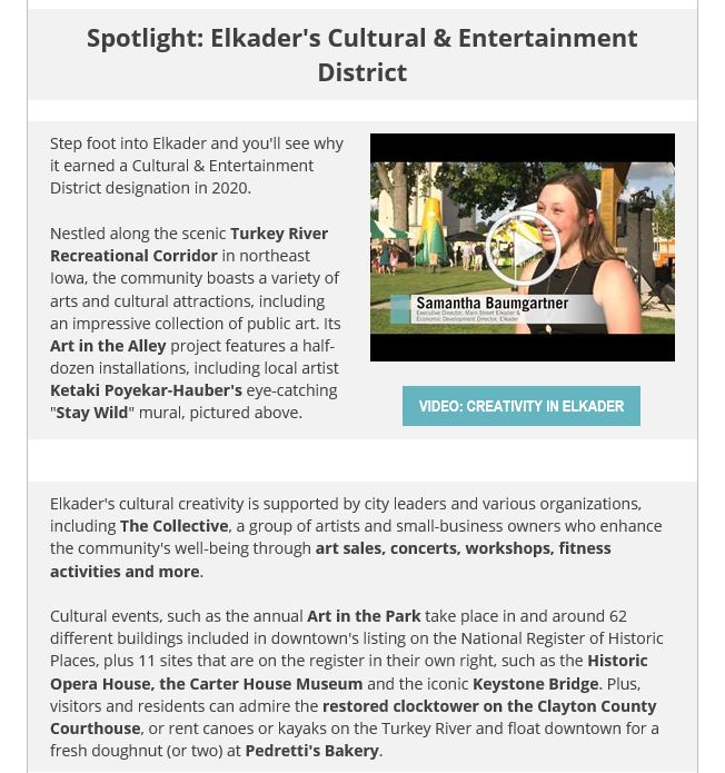 Redesigination of Cultural and Entertainment District Elkader, Iowa